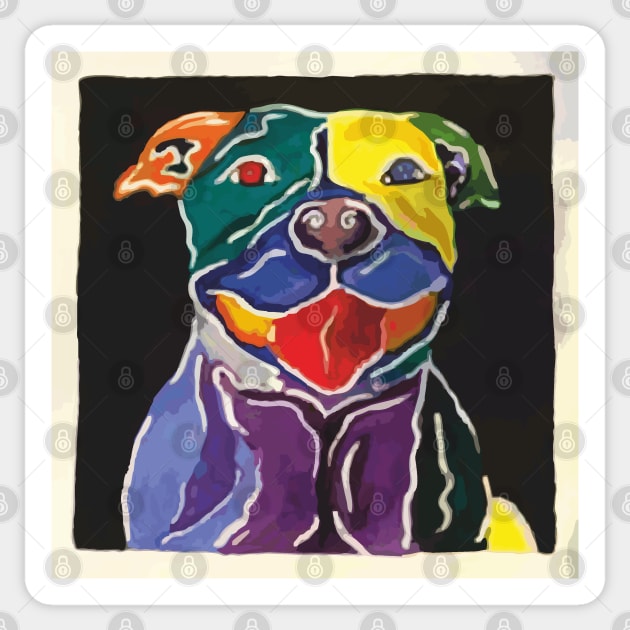 Happy Pitbull Sticker by russodesign